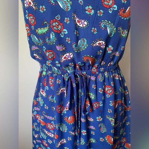 Blue dress with elastic waist - Picture 6 of 11